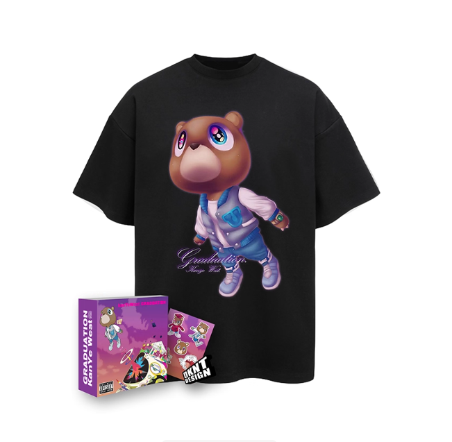 KANYE Dropout Bear GRADUATION short-sleeved T-shirt pure cotton