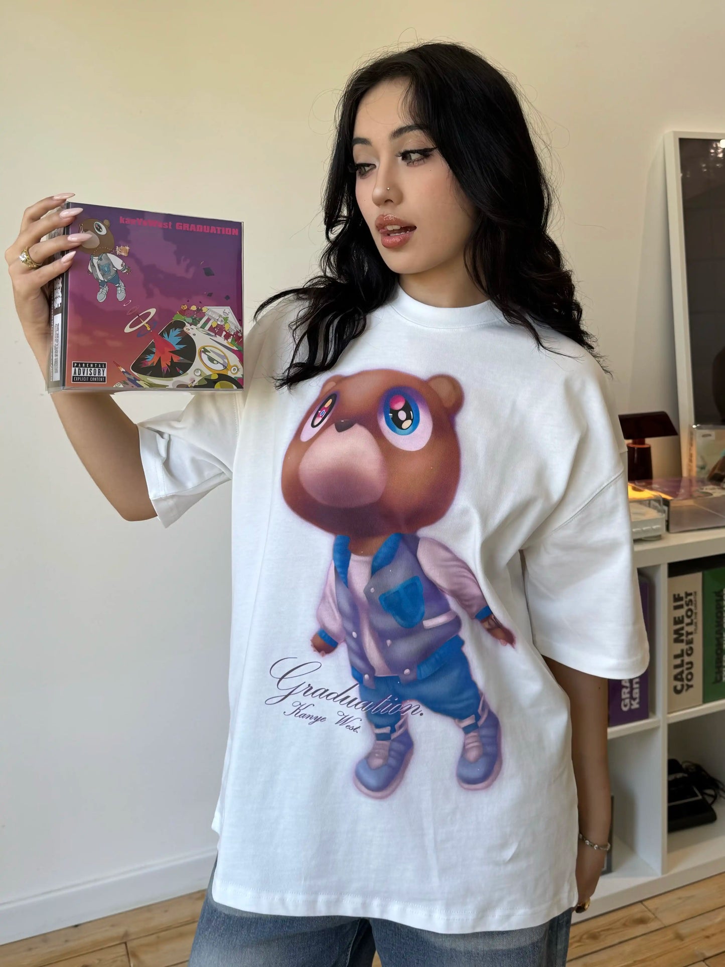 KANYE Dropout Bear GRADUATION short-sleeved T-shirt pure cotton